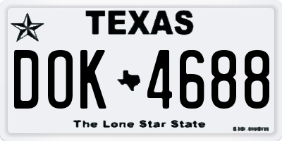 TX license plate DOK4688