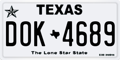 TX license plate DOK4689