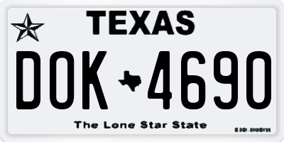 TX license plate DOK4690
