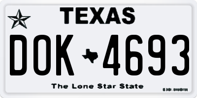 TX license plate DOK4693