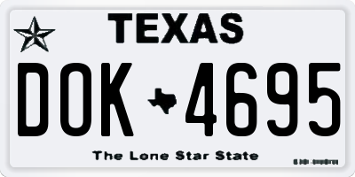 TX license plate DOK4695