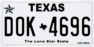 TX license plate DOK4696