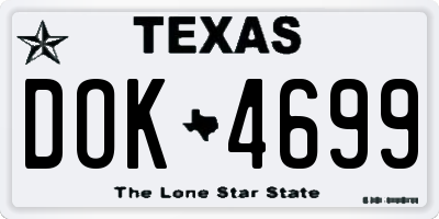 TX license plate DOK4699