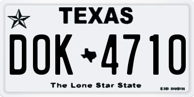 TX license plate DOK4710