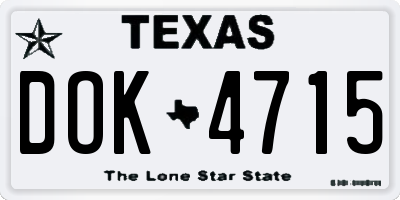 TX license plate DOK4715