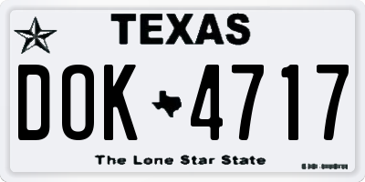 TX license plate DOK4717