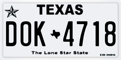 TX license plate DOK4718