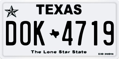 TX license plate DOK4719