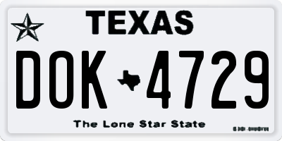 TX license plate DOK4729