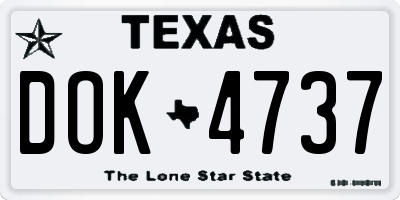 TX license plate DOK4737