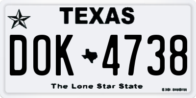 TX license plate DOK4738
