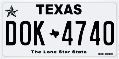 TX license plate DOK4740