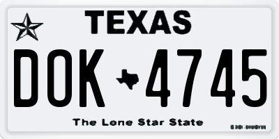 TX license plate DOK4745