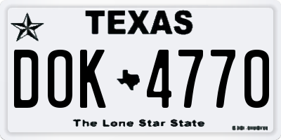 TX license plate DOK4770