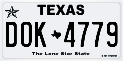 TX license plate DOK4779