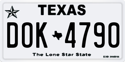 TX license plate DOK4790