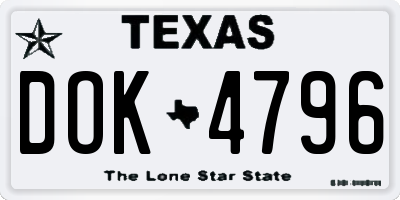 TX license plate DOK4796