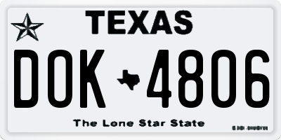 TX license plate DOK4806