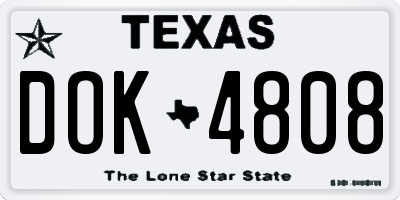 TX license plate DOK4808