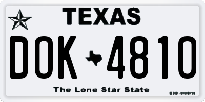TX license plate DOK4810