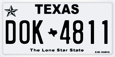 TX license plate DOK4811