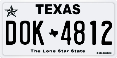 TX license plate DOK4812