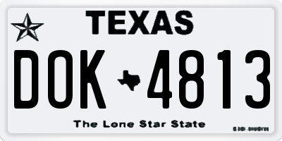 TX license plate DOK4813