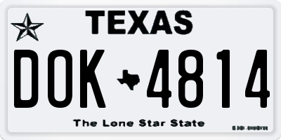 TX license plate DOK4814