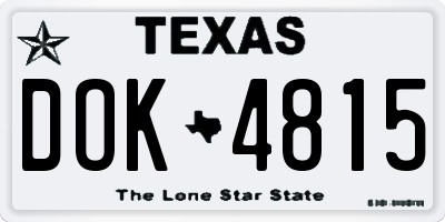 TX license plate DOK4815