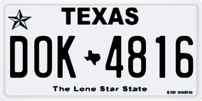 TX license plate DOK4816