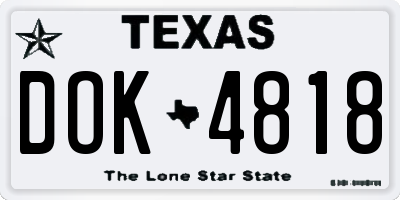 TX license plate DOK4818