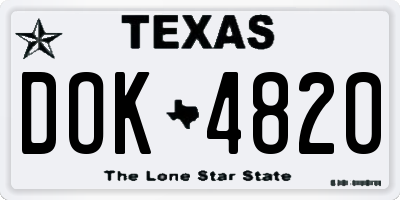 TX license plate DOK4820