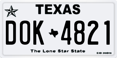 TX license plate DOK4821