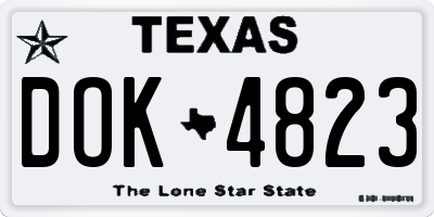 TX license plate DOK4823