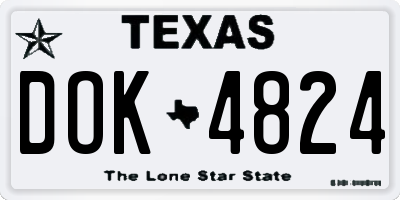 TX license plate DOK4824