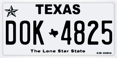 TX license plate DOK4825