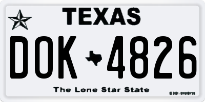 TX license plate DOK4826