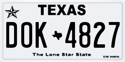 TX license plate DOK4827