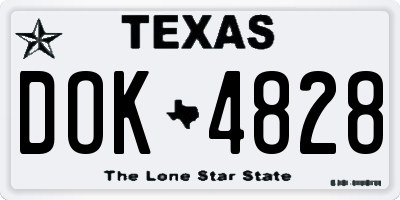 TX license plate DOK4828
