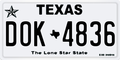 TX license plate DOK4836