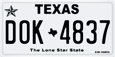 TX license plate DOK4837