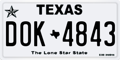 TX license plate DOK4843