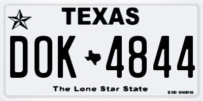 TX license plate DOK4844