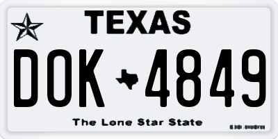 TX license plate DOK4849