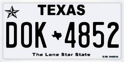 TX license plate DOK4852