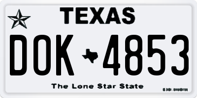 TX license plate DOK4853
