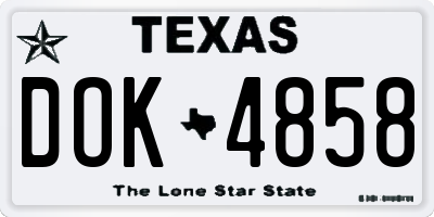 TX license plate DOK4858