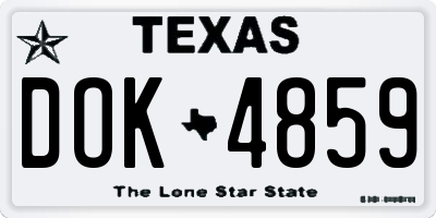 TX license plate DOK4859