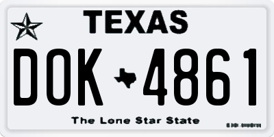 TX license plate DOK4861