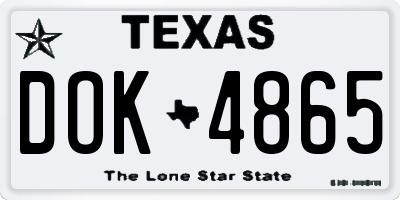 TX license plate DOK4865